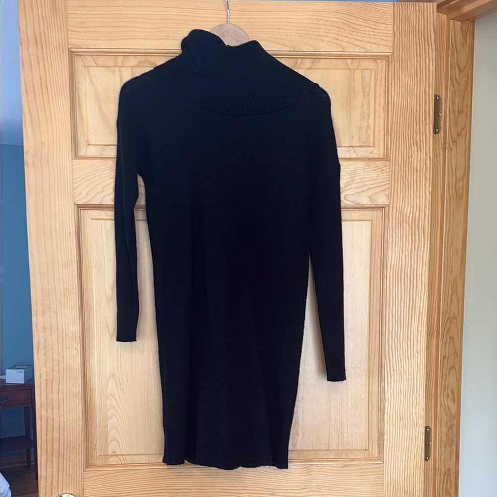 Elegant Black Turtleneck Dress